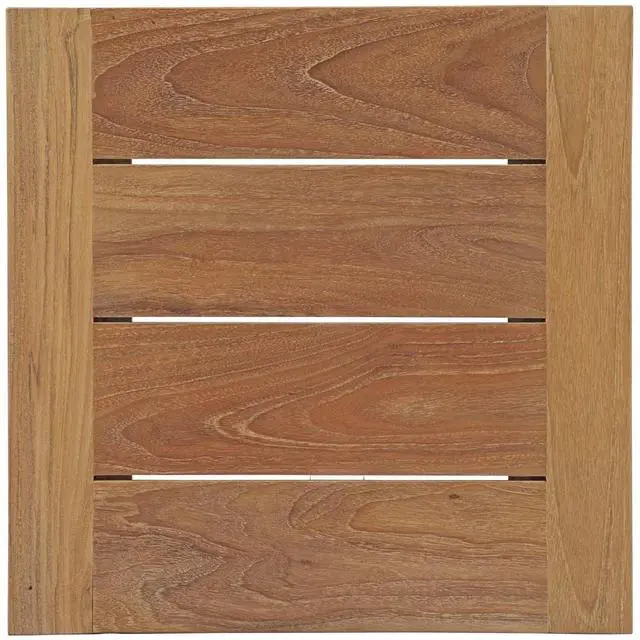 Alt view image 6 of 7 - Upland 3 Piece Outdoor Patio Teak Set Natural White EEI-3119-NAT-WHI-SET