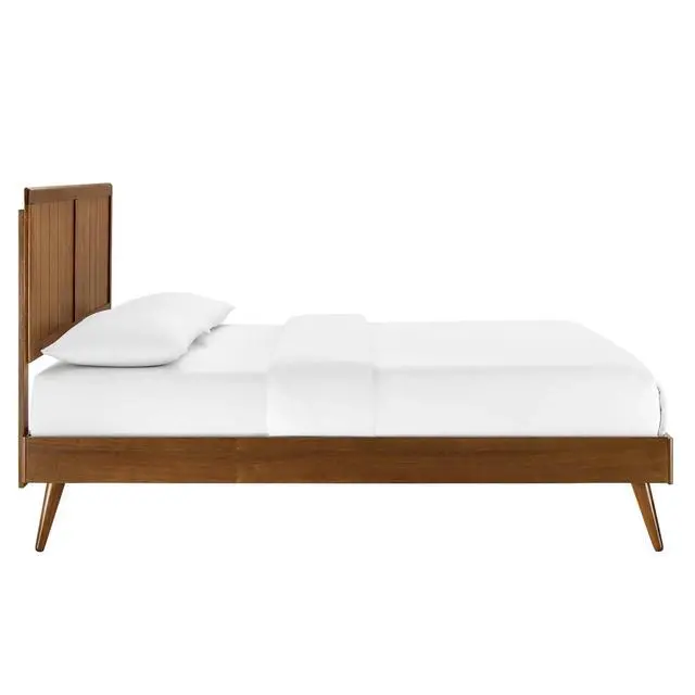 Alt view image 3 of 7 - Alana Twin Wood Platform Bed With Splayed Legs Walnut MOD-6621-WAL