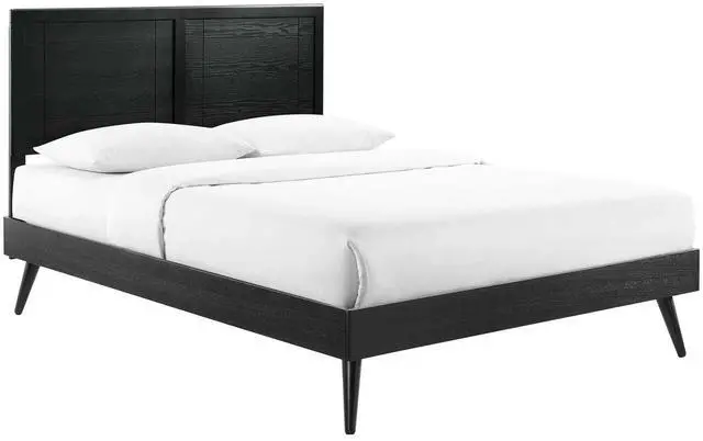 Main image of Marlee Queen Wood Platform Bed With Splayed Legs Black MOD-6382-BLK