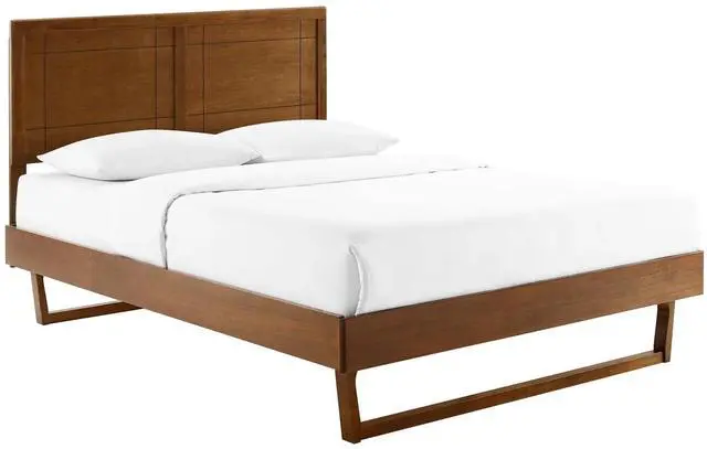 Main image of Marlee Queen Wood Platform Bed With Angular Frame Walnut MOD-6381-WAL