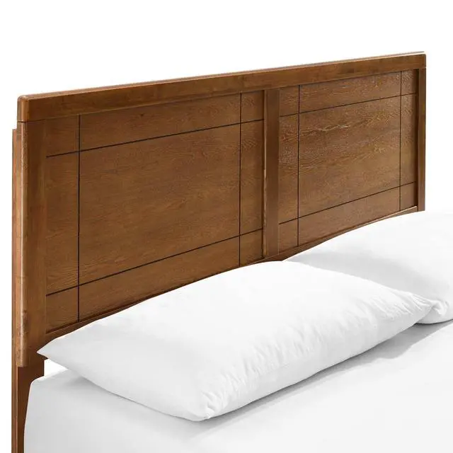 Alt view image 5 of 7 - Marlee Queen Wood Platform Bed With Angular Frame Walnut MOD-6381-WAL