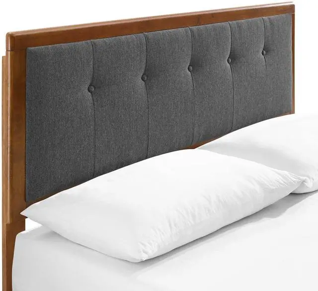 Alt view image 5 of 7 - Willow Queen Wood Platform Bed With Splayed Legs Walnut Charcoal MOD-6385-WAL-CHA