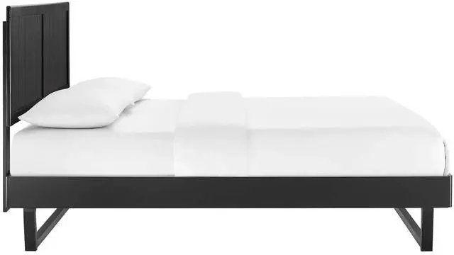 Alt view image 3 of 7 - Alana Full Wood Platform Bed With Angular Frame Black MOD-6616-BLK