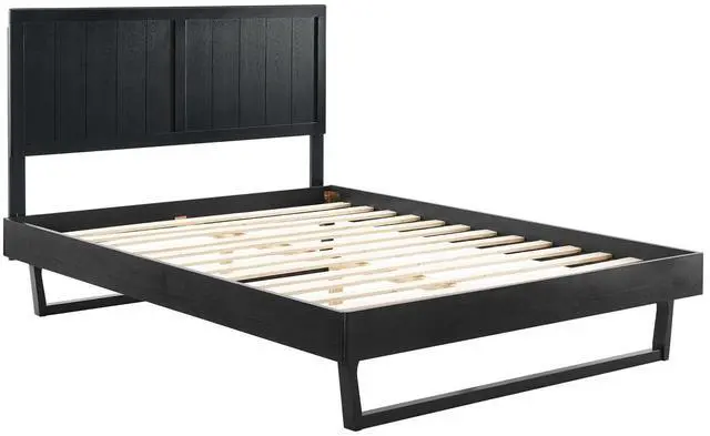 Alt view image 2 of 7 - Alana Full Wood Platform Bed With Angular Frame Black MOD-6616-BLK