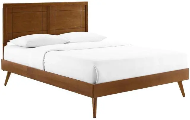 Main image of Marlee Full Wood Platform Bed With Splayed Legs Walnut MOD-6628-WAL