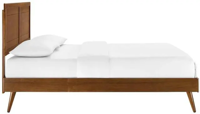 Alt view image 3 of 7 - Marlee Full Wood Platform Bed With Splayed Legs Walnut MOD-6628-WAL