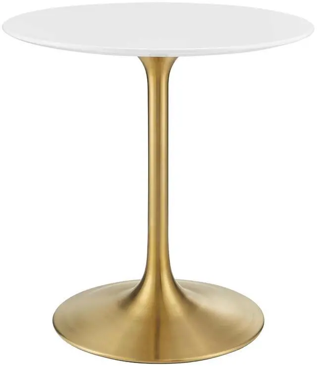 Main image of Lippa 28" Round Wood Dining Table Gold White EEI-3208-GLD-WHI