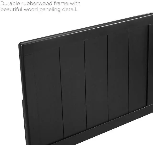 Alt view image 7 of 7 - Alana Queen Wood Platform Bed With Splayed Legs Black MOD-6379-BLK