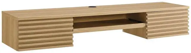 Main image of Render Wall Mount Wood Office Desk Oak EEI-5865-OAK