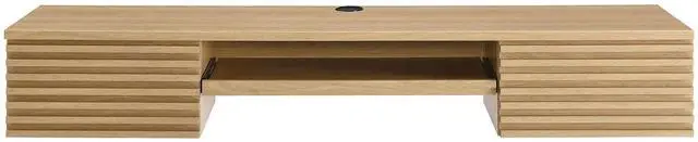 Alt view image 7 of 7 - Render Wall Mount Wood Office Desk Oak EEI-5865-OAK