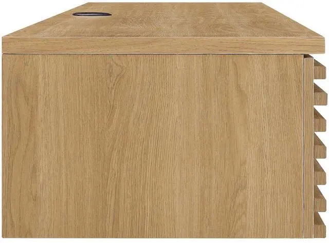 Alt view image 2 of 7 - Render Wall Mount Wood Office Desk Oak EEI-5865-OAK