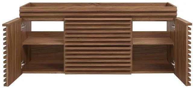 Alt view image 4 of 7 - Render 48" Single Sink Compatible (Not Included) Bathroom Vanity Cabinet Walnut EEI-5866-WAL