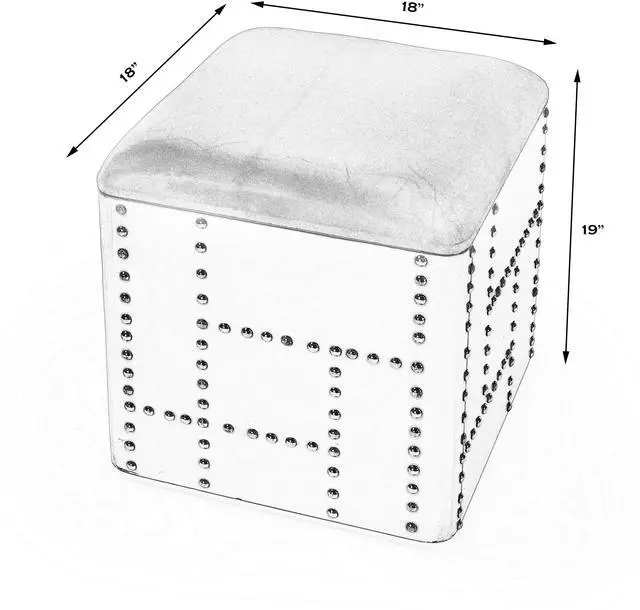 Alt view image 5 of 5 - Midway Aviator Leather Ottoman in Medium Brown 5597330