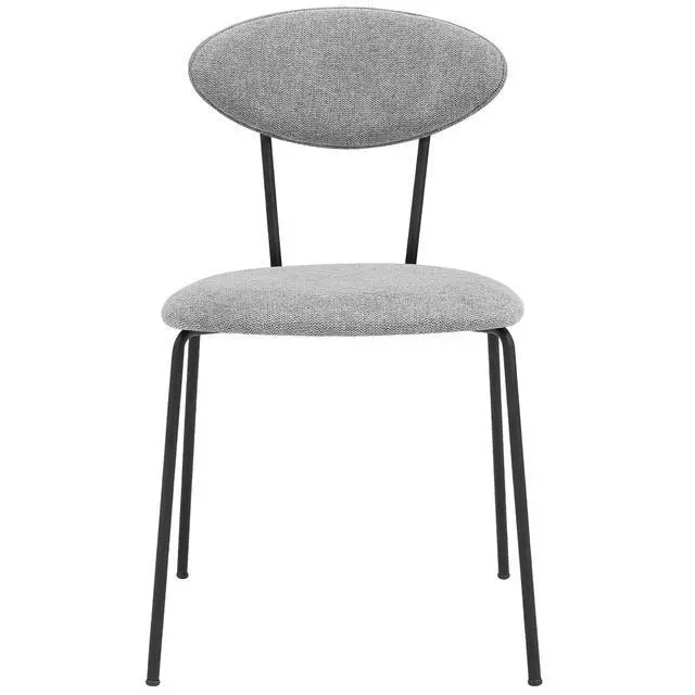 Alt view image 4 of 7 - Neo Modern Gray Fabric and Black Metal Dining Room Chairs - Set of 2