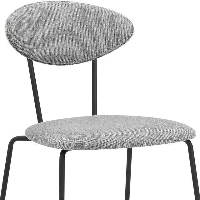 Alt view image 6 of 7 - Neo Modern Gray Fabric and Black Metal Dining Room Chairs - Set of 2