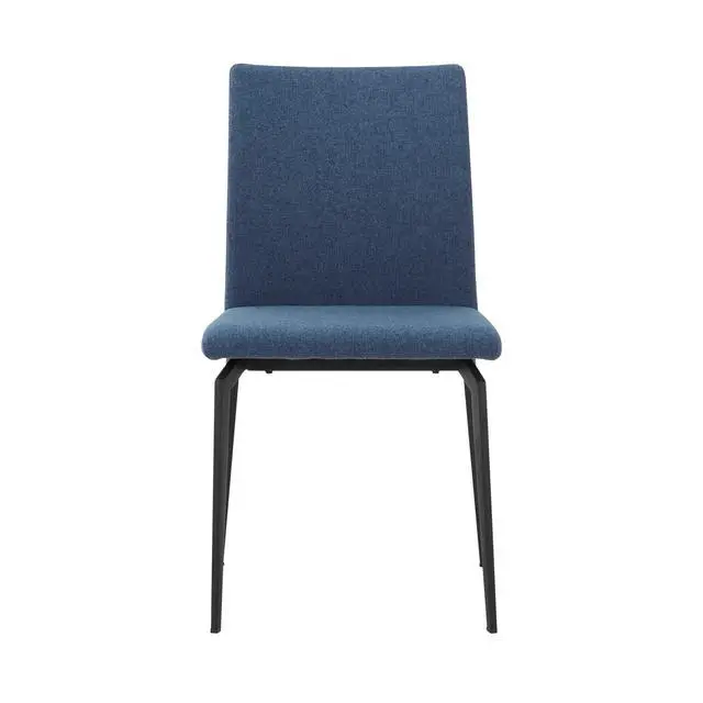 Alt view image 3 of 7 - Lyon Blue Fabric and Metal Dining Room Chairs - Set of 2