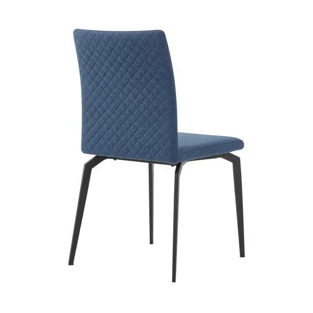 Alt view image 4 of 7 - Lyon Blue Fabric and Metal Dining Room Chairs - Set of 2