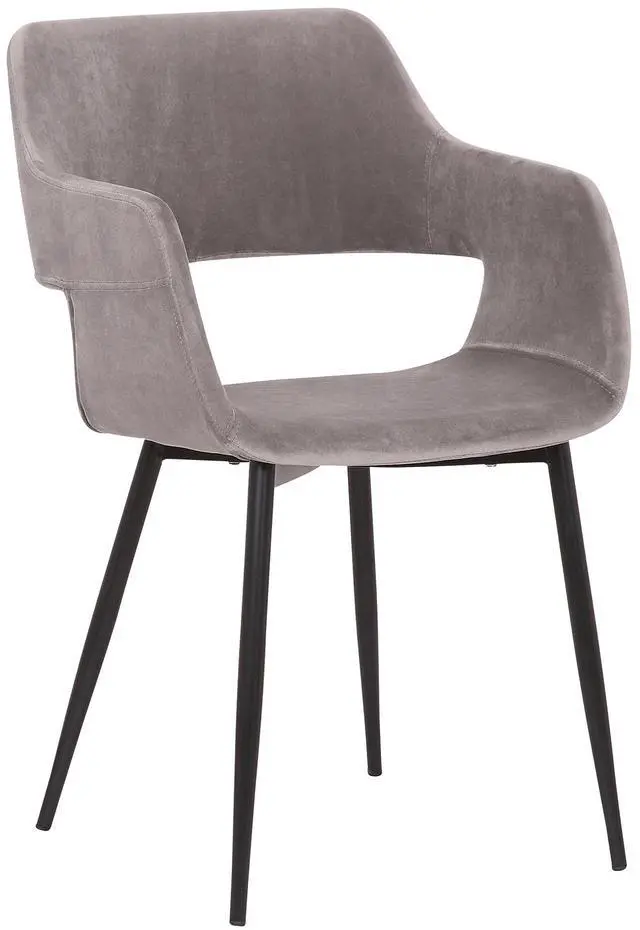 Main image of Ariana Mid-Century Gray Open Back Dining Accent Chair