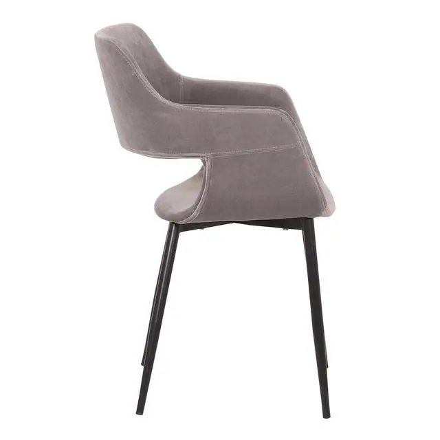 Alt view image 4 of 6 - Ariana Mid-Century Gray Open Back Dining Accent Chair