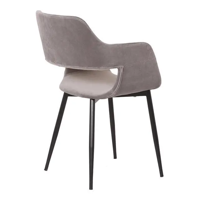 Alt view image 5 of 6 - Ariana Mid-Century Gray Open Back Dining Accent Chair