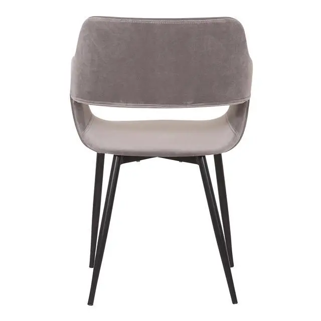 Alt view image 6 of 6 - Ariana Mid-Century Gray Open Back Dining Accent Chair