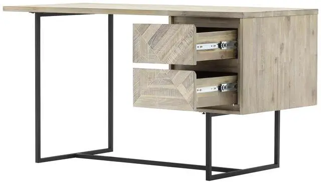 Alt view image 8 of 8 - Peridot 2 Drawer Desk in Natural Acacia Wood