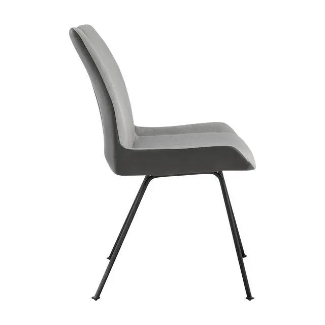 Alt view image 5 of 7 - Coronado Contemporary Dining Chair in Gray Powder Coated Finish and Pewter Fabric - Set of 2