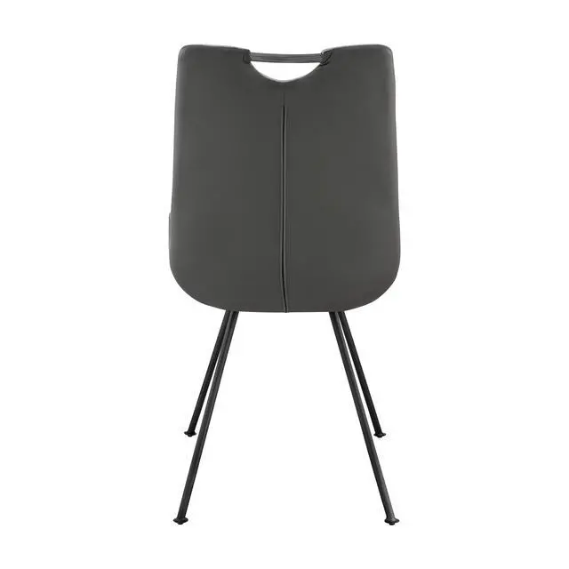 Alt view image 7 of 7 - Coronado Contemporary Dining Chair in Gray Powder Coated Finish and Pewter Fabric - Set of 2