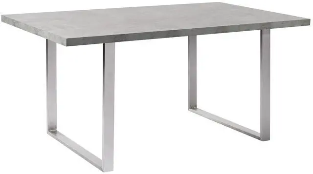 Main image of Fenton Dining Table with Cement Gray Laminate Top and Brushed Stainless Steel Base