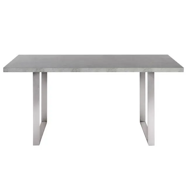 Alt view image 3 of 7 - Fenton Dining Table with Cement Gray Laminate Top and Brushed Stainless Steel Base
