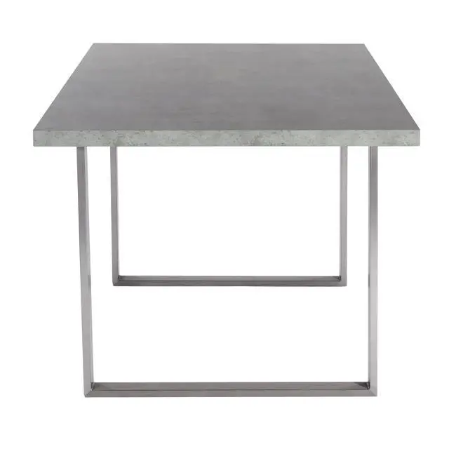 Alt view image 4 of 7 - Fenton Dining Table with Cement Gray Laminate Top and Brushed Stainless Steel Base