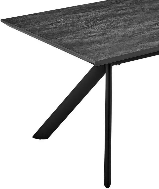 Alt view image 4 of 6 - Margot Dark Gray Rectangular Dining Table with Black Finish