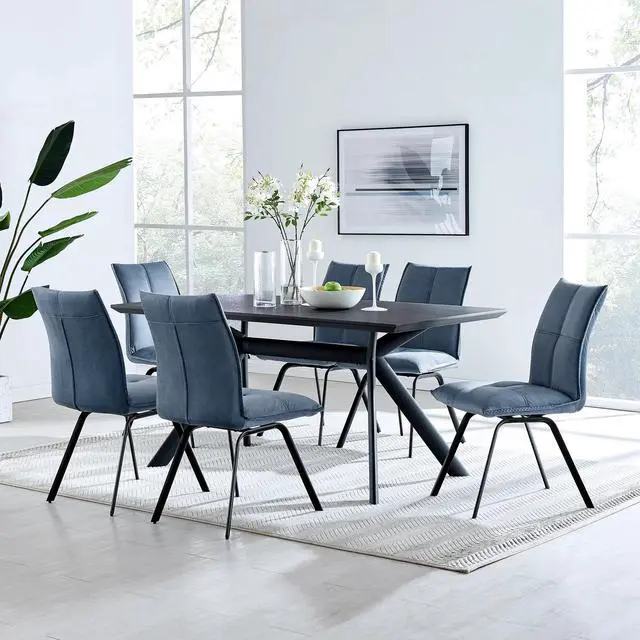 Alt view image 6 of 6 - Margot Dark Gray Rectangular Dining Table with Black Finish