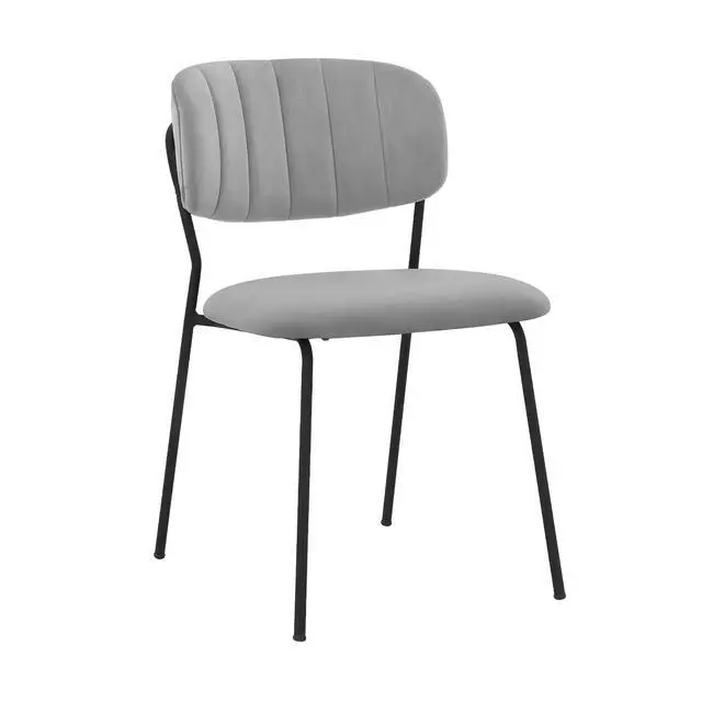 Alt view image 3 of 7 - Carlo Gray Velvet and Metal Dining Room Chairs - Set of 2