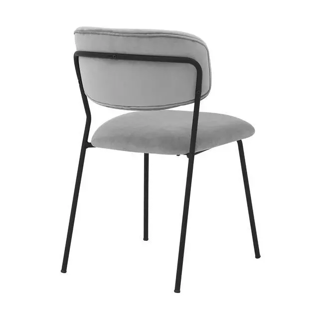 Alt view image 5 of 7 - Carlo Gray Velvet and Metal Dining Room Chairs - Set of 2