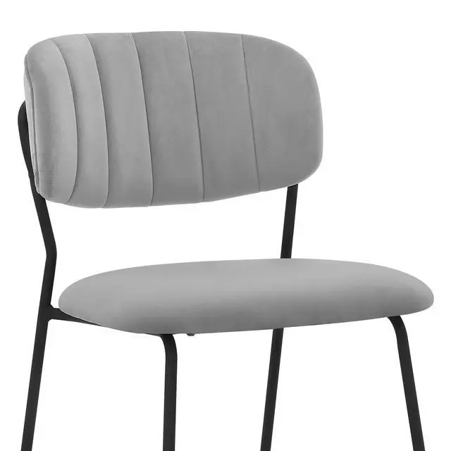 Alt view image 6 of 7 - Carlo Gray Velvet and Metal Dining Room Chairs - Set of 2