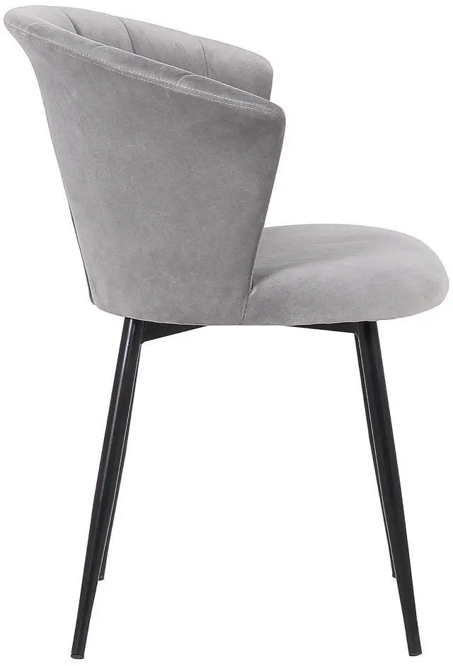 Alt view image 4 of 6 - Lulu Contemporary Dining Chair in Black Powder Coated Finish and Gray Velvet