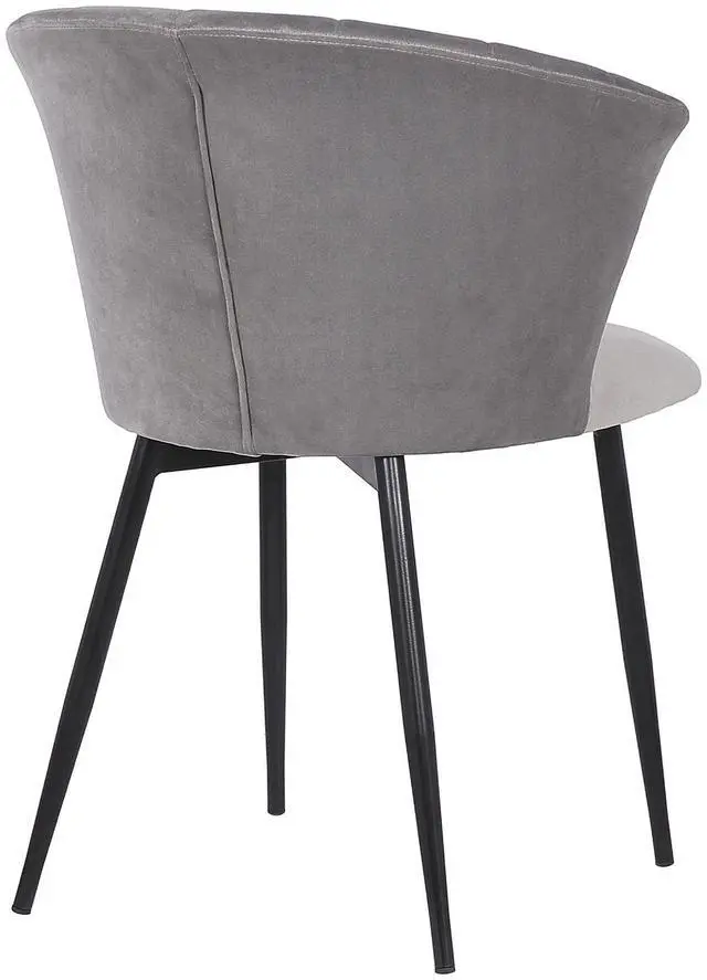 Alt view image 5 of 6 - Lulu Contemporary Dining Chair in Black Powder Coated Finish and Gray Velvet