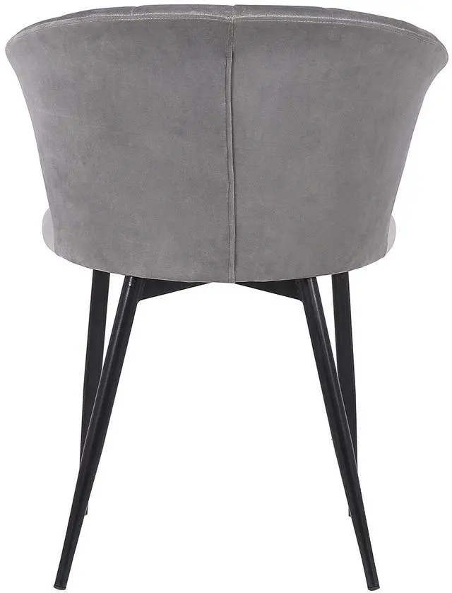 Alt view image 6 of 6 - Lulu Contemporary Dining Chair in Black Powder Coated Finish and Gray Velvet