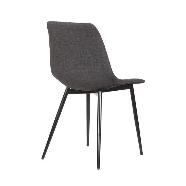 Alt view image 5 of 7 - Monte Contemporary Dining Chair in Charcoal Fabric with Black Metal Legs