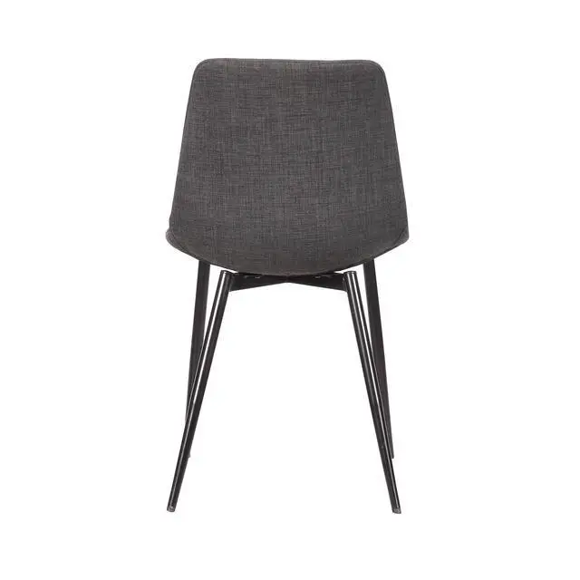 Alt view image 6 of 7 - Monte Contemporary Dining Chair in Charcoal Fabric with Black Metal Legs