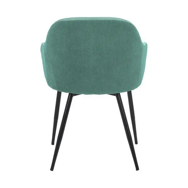 Alt view image 6 of 7 - Pixie Two Tone Teal Fabric Dining Room Chair with Black Metal Legs