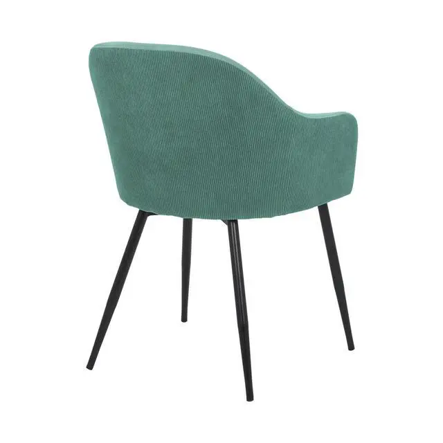 Alt view image 5 of 7 - Pixie Two Tone Teal Fabric Dining Room Chair with Black Metal Legs
