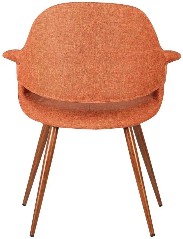 Alt view image 5 of 7 - Phoebe Mid-Century Dining Chair in Walnut Finish and Orange Fabric