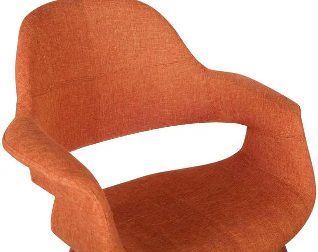 Alt view image 7 of 7 - Phoebe Mid-Century Dining Chair in Walnut Finish and Orange Fabric