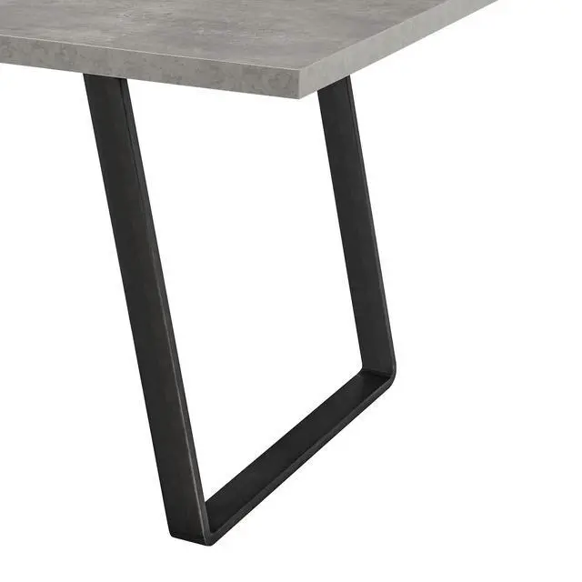 Alt view image 5 of 7 - Coronado Contemporary Dining Table in Gray Powder Coated Finish with Cement Gray Top