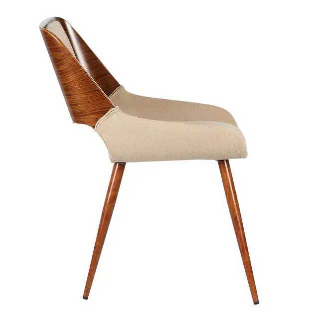 Alt view image 4 of 7 - Panda Mid-Century Dining Chair in Walnut Finish with Faux Leather and Fabric Options