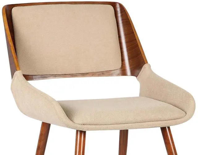 Alt view image 6 of 7 - Panda Mid-Century Dining Chair in Walnut Finish with Faux Leather and Fabric Options