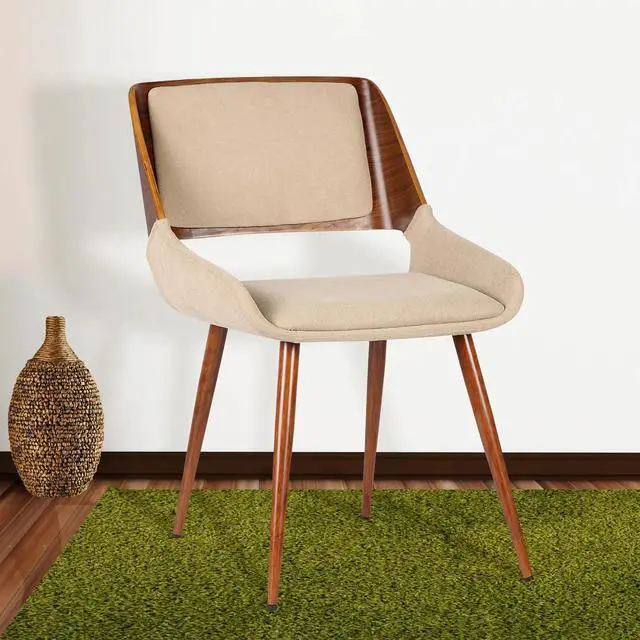Alt view image 2 of 7 - Panda Mid-Century Dining Chair in Walnut Finish with Faux Leather and Fabric Options