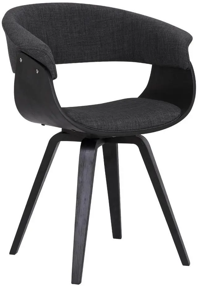 Main image of Summer Contemporary Dining Chair in Black Brush Wood Finish and Charcoal Fabric
